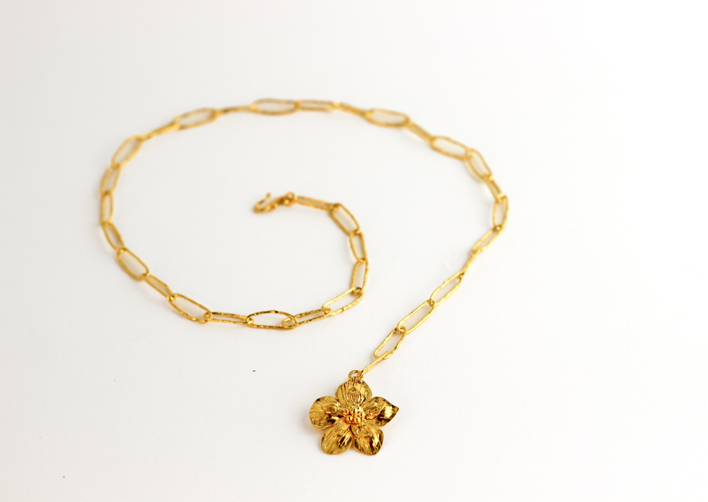 Collier ajustable en argent 925 dorée à l'or 24 carats