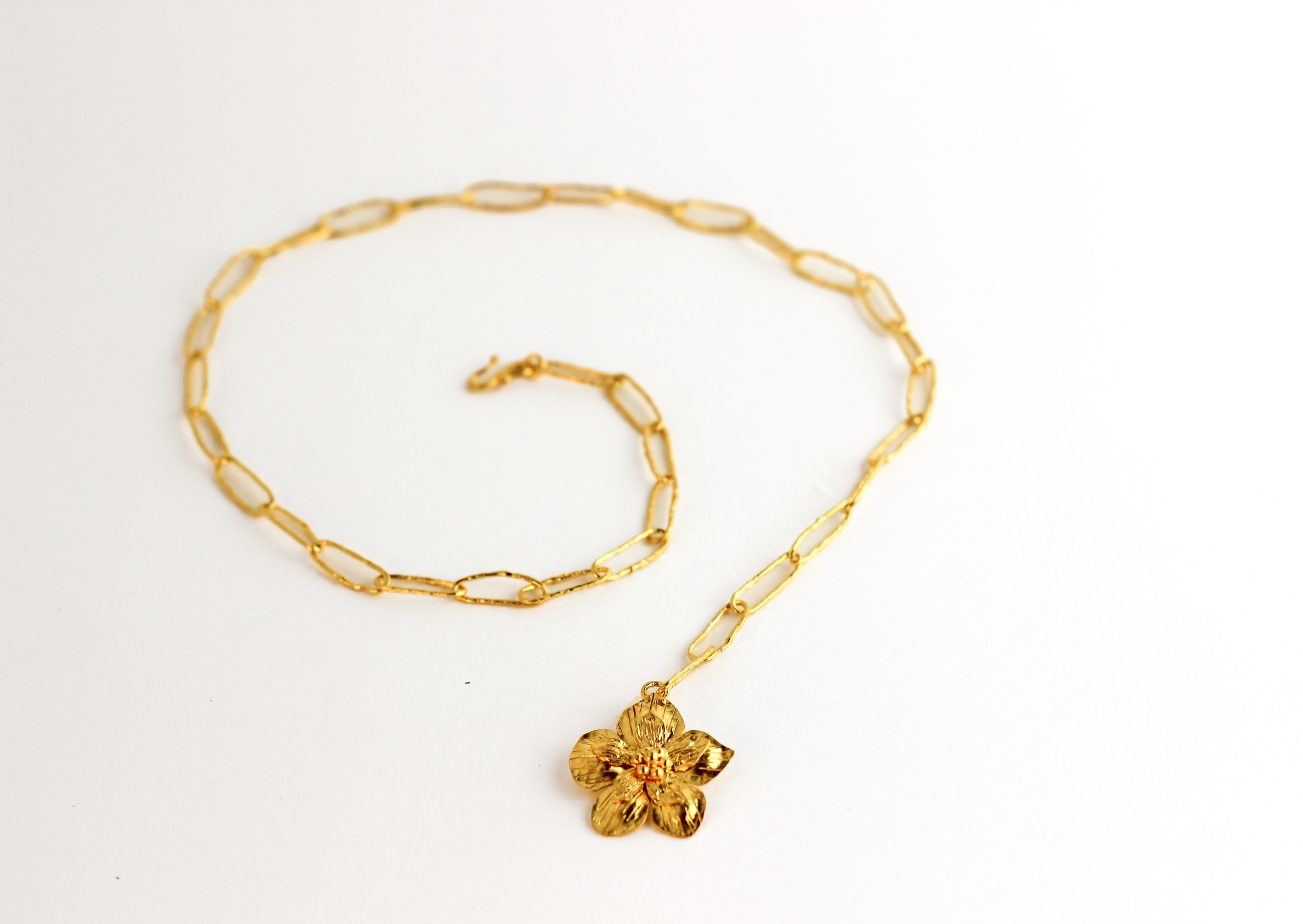 Collier ajustable en argent 925 dorée à l'or 24 carats