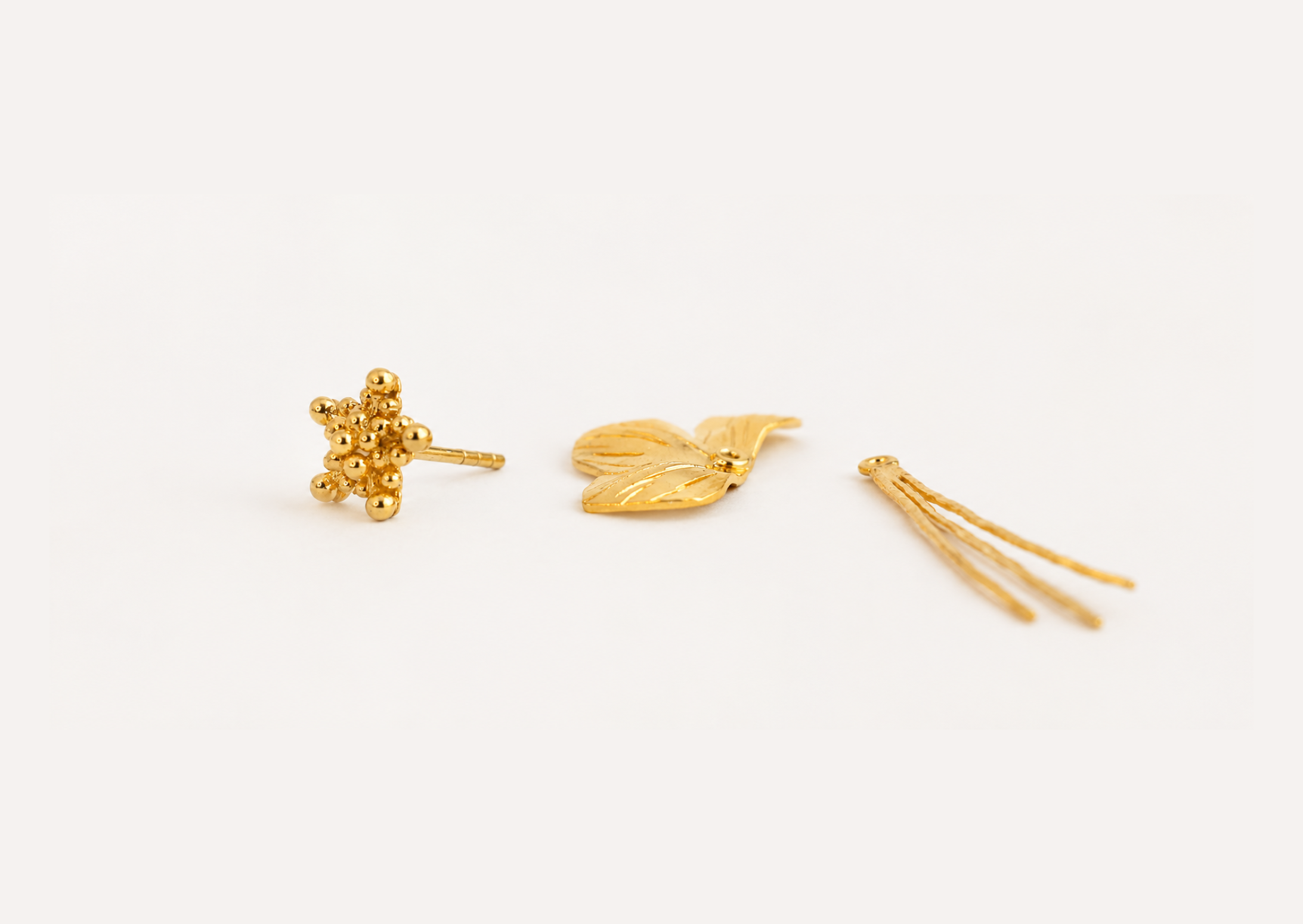 Jepun Raya | Boucle d'oreille modulable 4-en-1 en Argent 925 dorée à l'or 24k