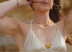 Collier ajustable en argent 925 dorée à l'or 24 carats