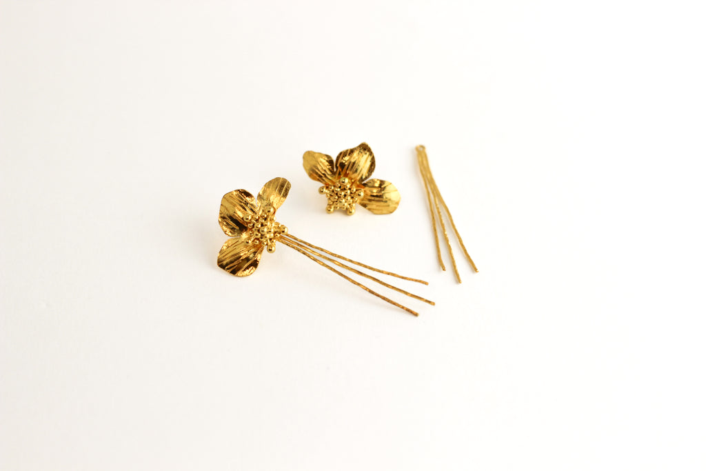 Jepun Raya | Boucle d'oreille modulable 4-en-1 en Argent 925 dorée à l'or 24k