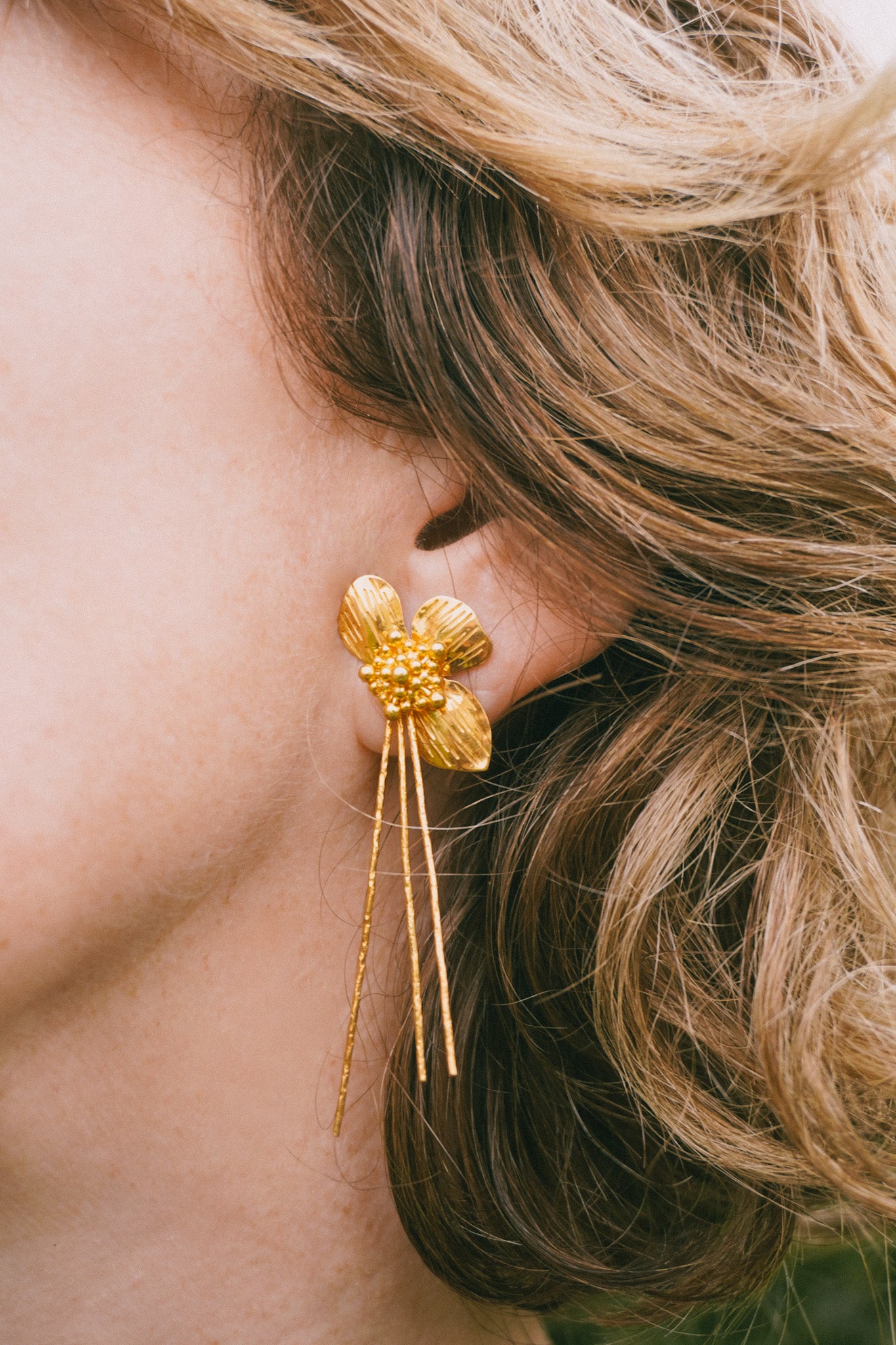 Jepun Raya | Boucle d'oreille modulable 4-en-1 en Argent 925 dorée à l'or 24k